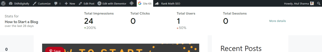 individual level page insights feature in site kit 