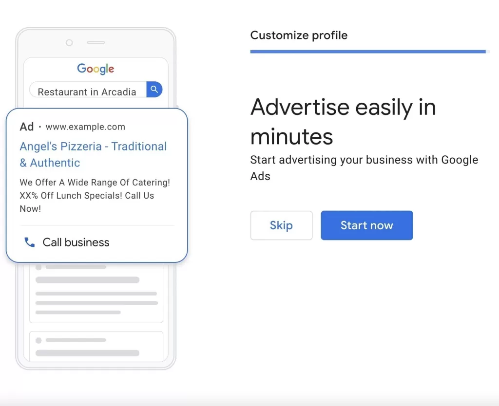 Google ads for Google business profile
